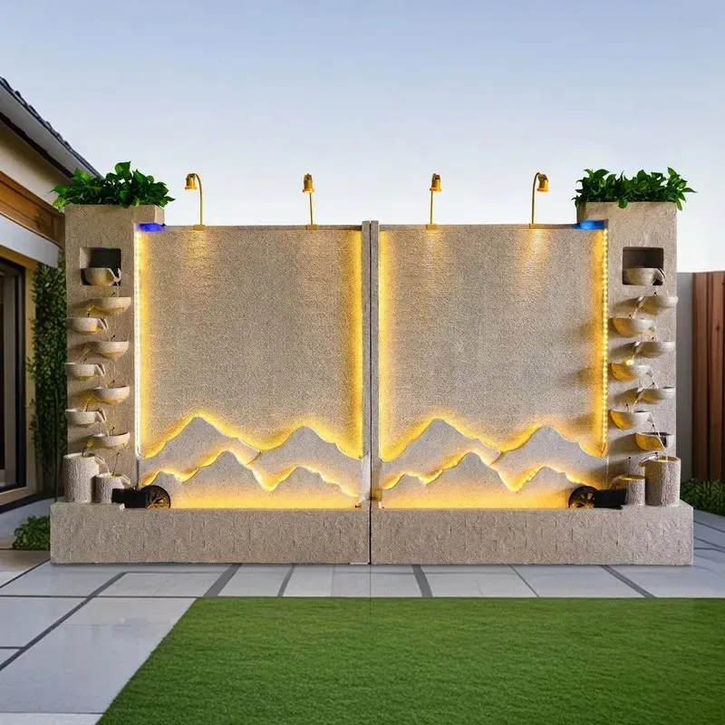 indoor and outdoor fountain retro courtyard garden home villa decoration large fountain waterfall concrete fountain