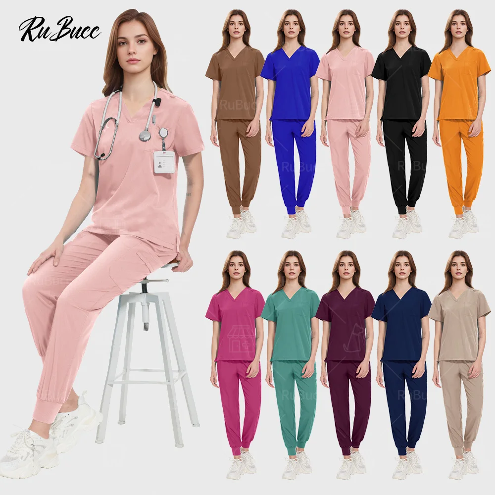 Medical Uniform Women Scrubs Set Doctor Uniform Pet Grooming Nursing Scrub Set Children's Center Work Wear Dentist Surgical Suit