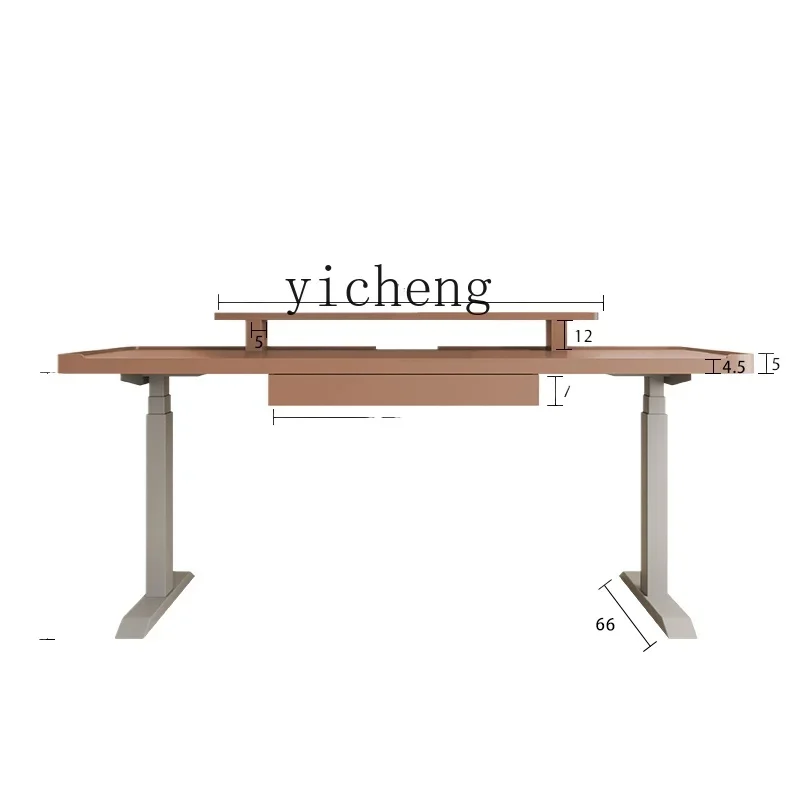 

Tqh Electric Lifting Table Intelligent Solid Wood Learning and Writing Office Living Room Storage Workbench