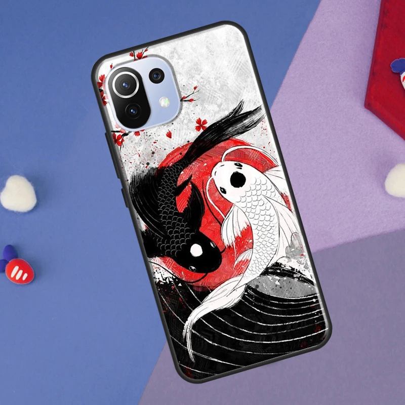 Koi Fish Yin Yang Art Case For POCO X5 X3 F5 Pro F3 F4 X4 GT M5s C40 Cover For Xiaomi 13 12 Lite 11T 12T Pro 12X