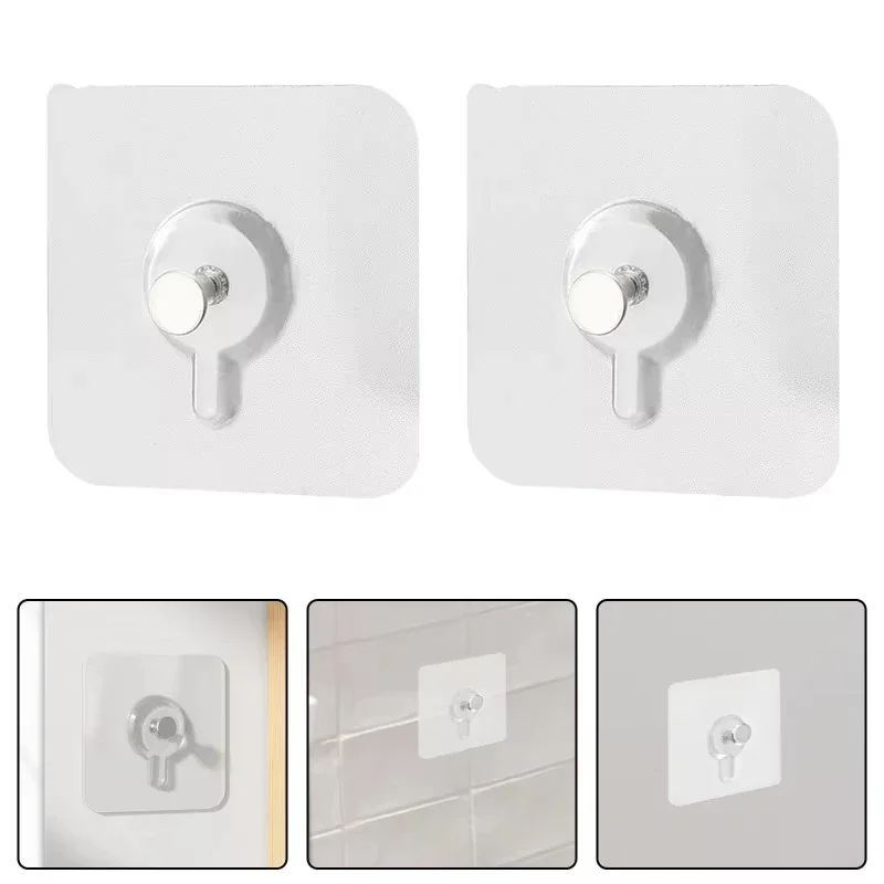 Punch-Free Screw Stickers Wall Picture Non-Marking Hook Invisible Traceless Picture Hanging Kitchen Bathroom Hanger Hook