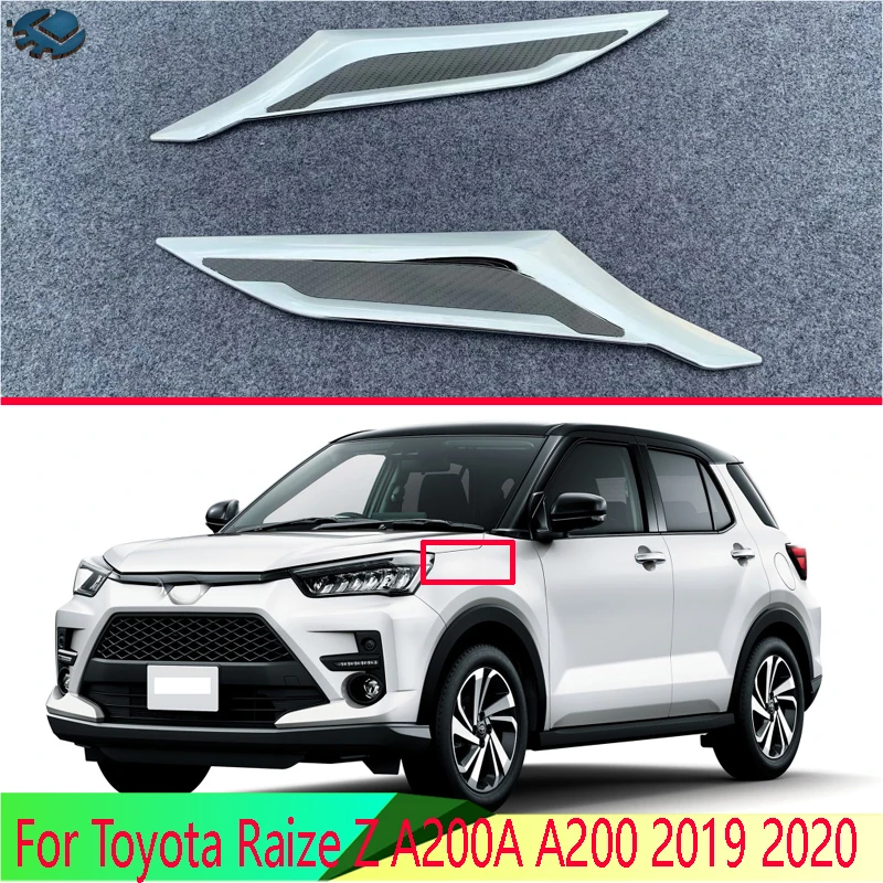 

For Toyota Raize Z A200A A200 2019 2020 Car Accessories ABS Chrome Front Head Light Headlight Lamp Cover Trim Molding Frame