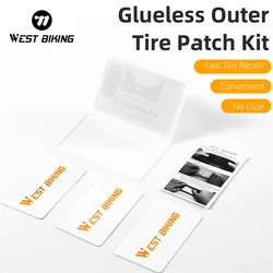 WEST BIKING 3Pcs/Pack Glueless Bike Tire Repair Kit MTB Road Bike Tubeless Tire Puncture Repair Kit Cycling Fast Tyre Patch