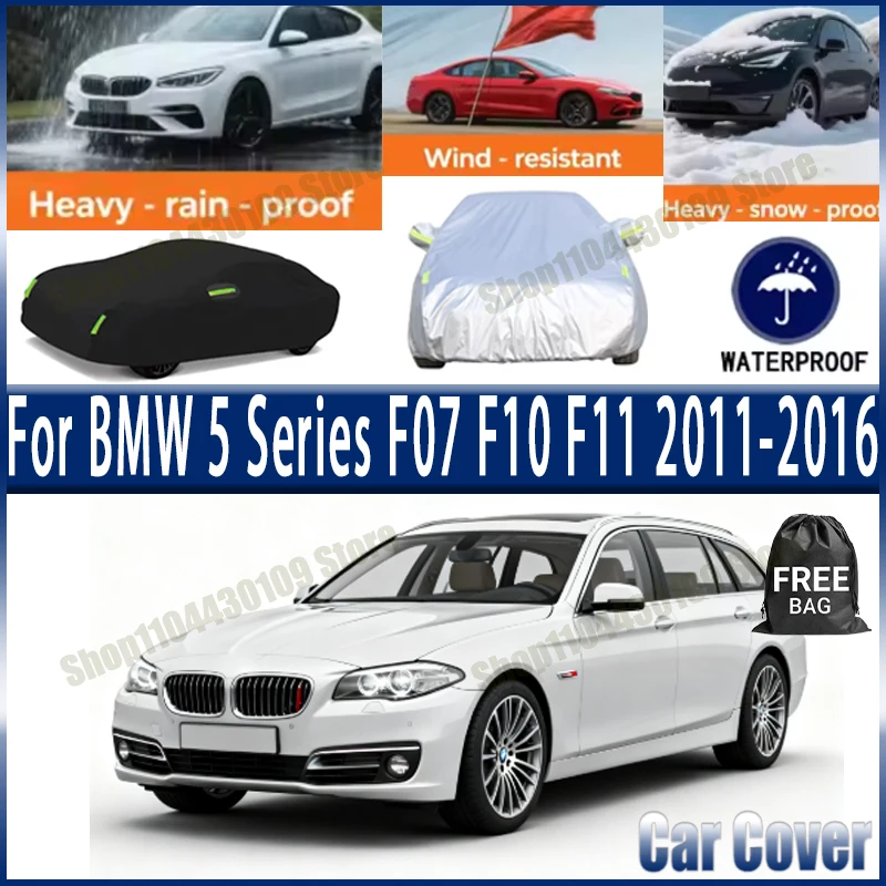 

For BMW 5 Series F07 F10 F11 2011-2016 All-Weather Outdoor Car Cover Waterproof Snow Sun Dustproof Exterior Protection Oxford
