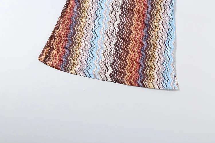 Weird Puss, farbenfrohes, langes Kleid für Damen, Sommer-Trend, Neckholder, schulterfreies Design, rückenfreies Modell, ideal für Urlaub, Strandpartys, eleganter Stil, Vestidos. – Detail 9