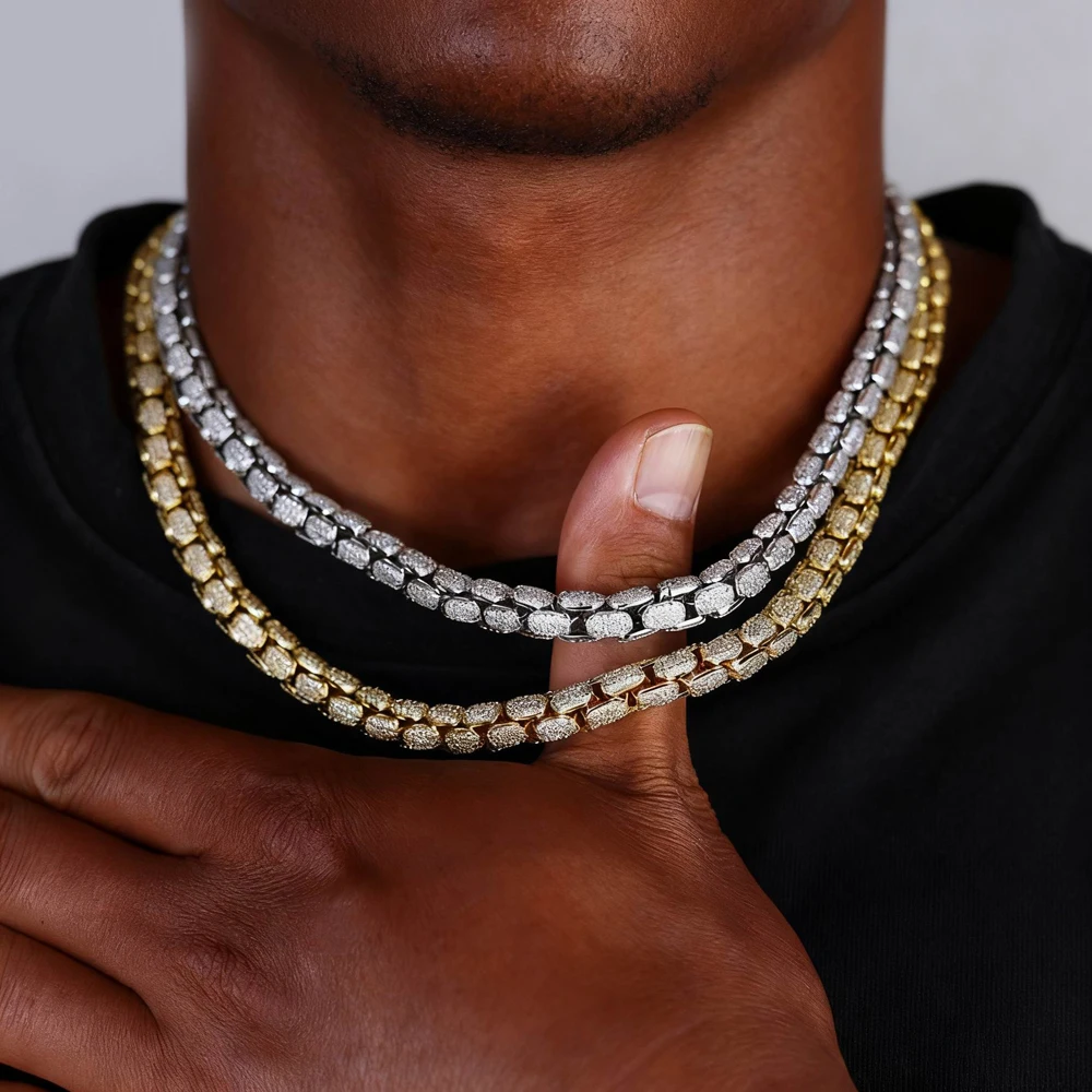 Chunky Miami Curb Chain Necklace for Men Cuban Link Chain Micro Paved Bling Cubic Zirconia Classic Punk Heavy Male Jewelry