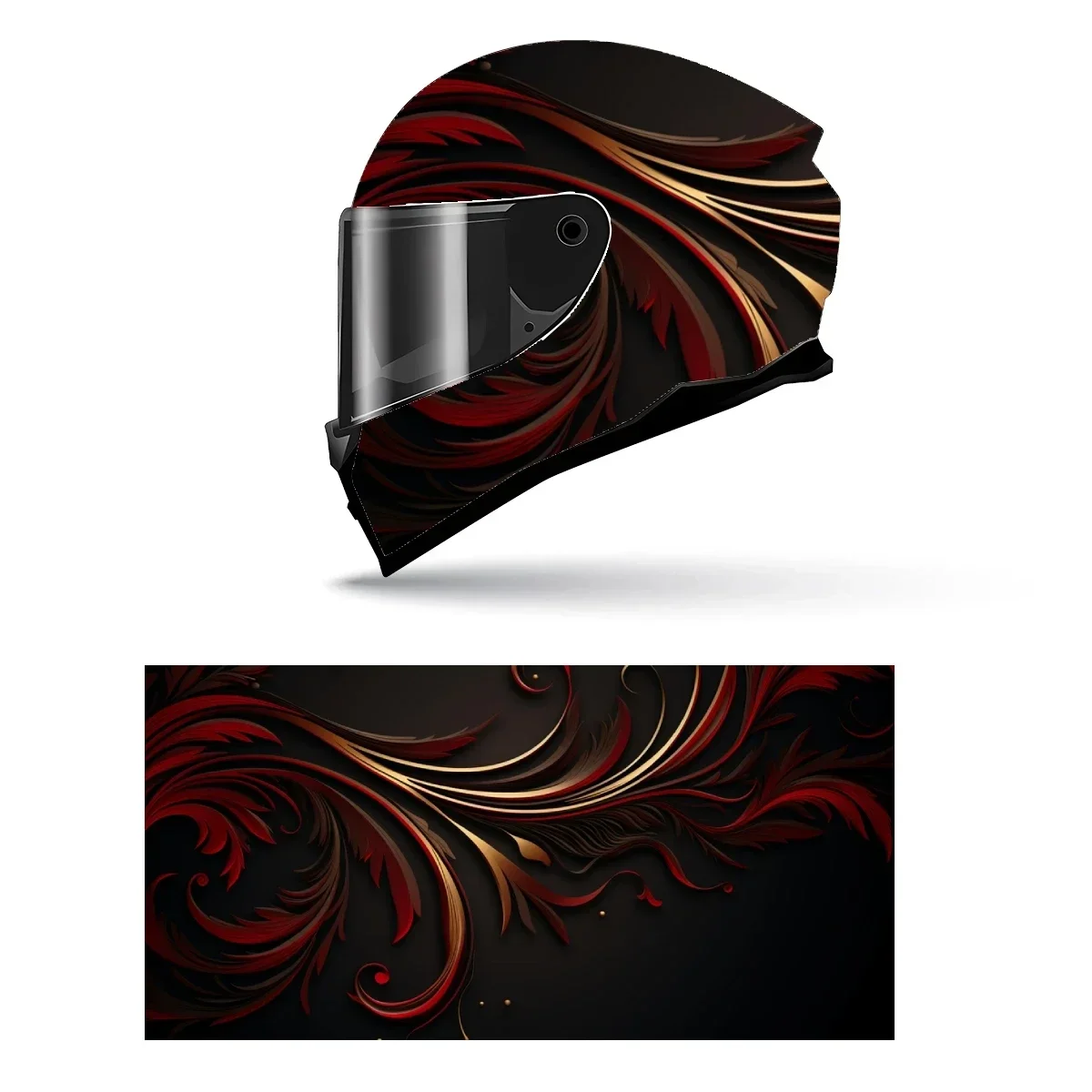 

Gradiend Luxury Art Full Helmet Wrap Sticker Motorcycle Helmet Racing Graphic Decal Vinyl Wrap Helmet Decorative Sticker