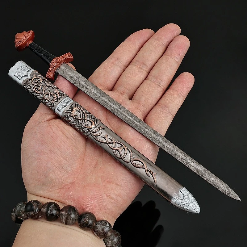 22cm/8.66in periféricos de jogo espada viking metal com bainha espada medieval modelo brinquedos artesanato ornamentos colecionáveis presentes para menino