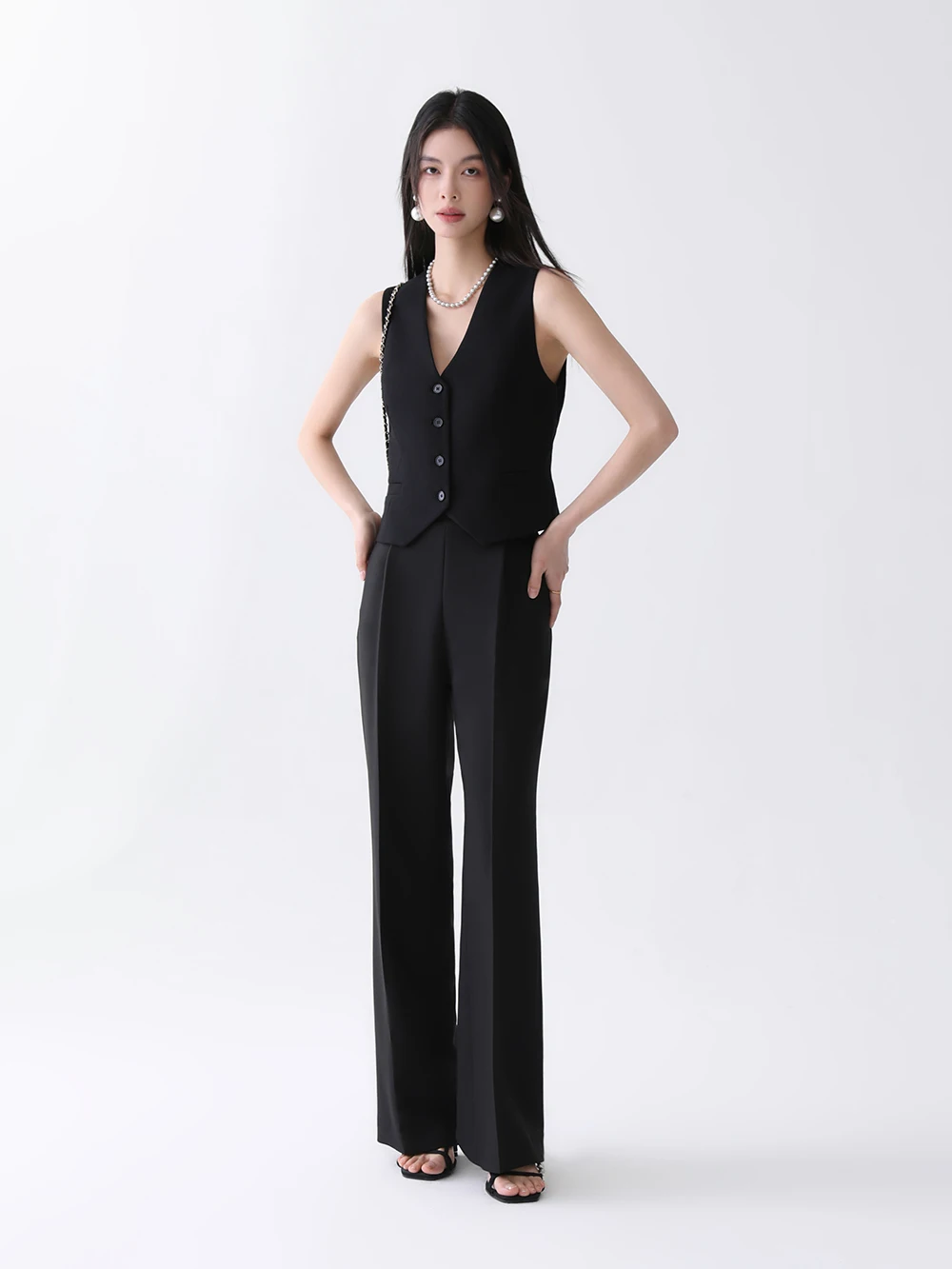 Slimming High Waist Straight Leg Suit Pants Women's Casual Trousers Spring Autumn Simple High-End Feeling Wide Leg Pants