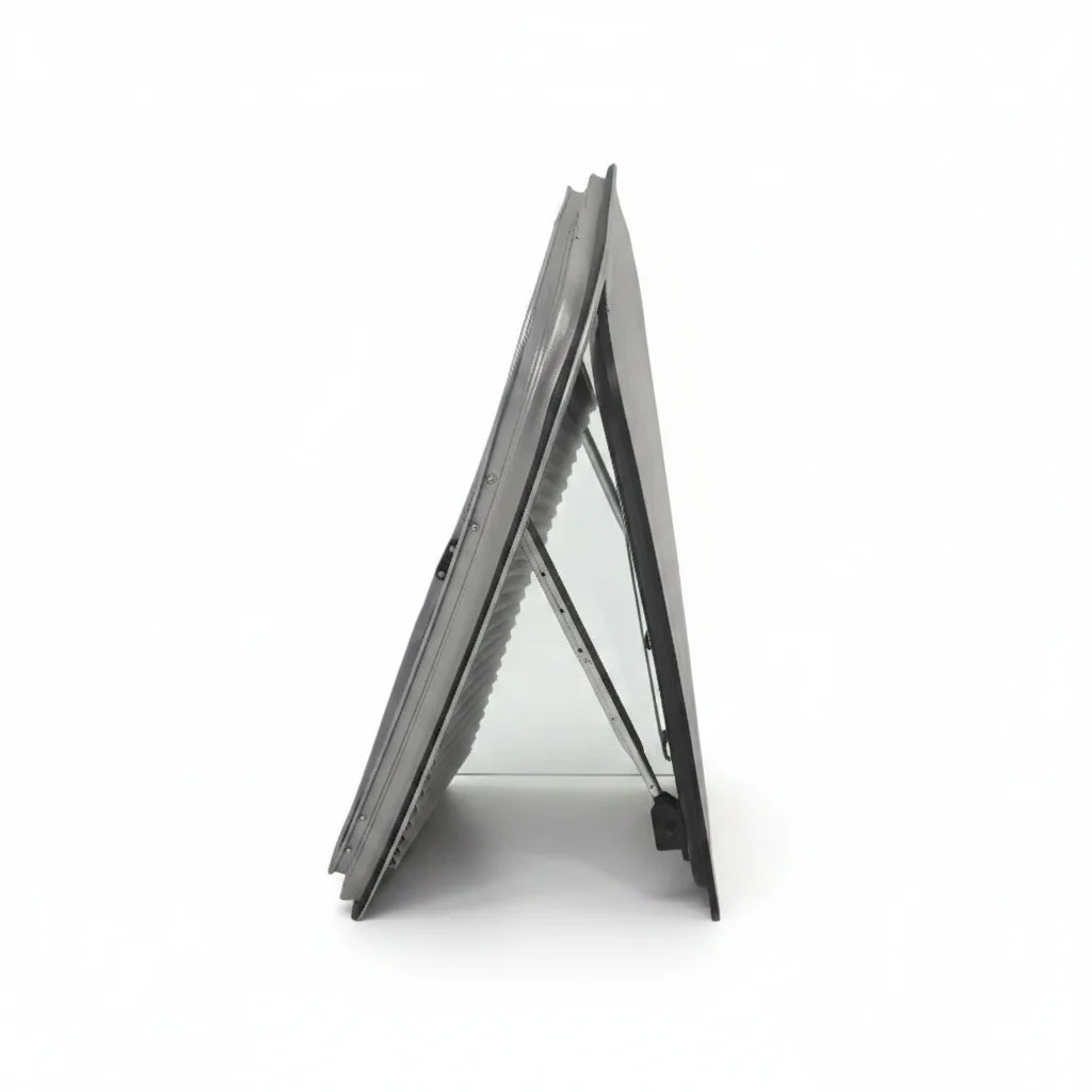 

RV Side Window, 1000x500mm Aluminum Frame, Caravan Radius Glass Panel with Pleated Blind, Camper Trailer Replacement