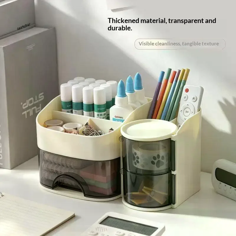 Makeup Organizer With Transparent Drawer Multiple Compartment For Vanity Storing