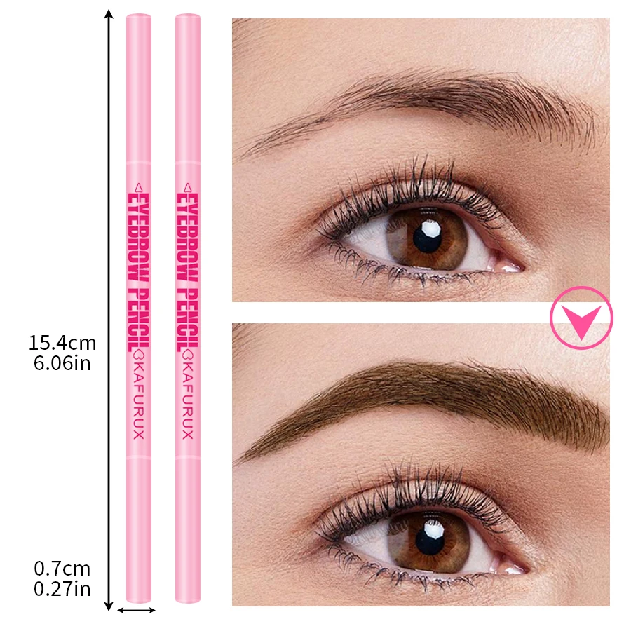 1pcs ULTRA-Fine Double headed Rotable Eyebrow ปากกาแปรงแต่งหน้ากันน้ํา Wild Eyebrow ดินสอเครื่องสําอางค์ Eyebrow แปรง
