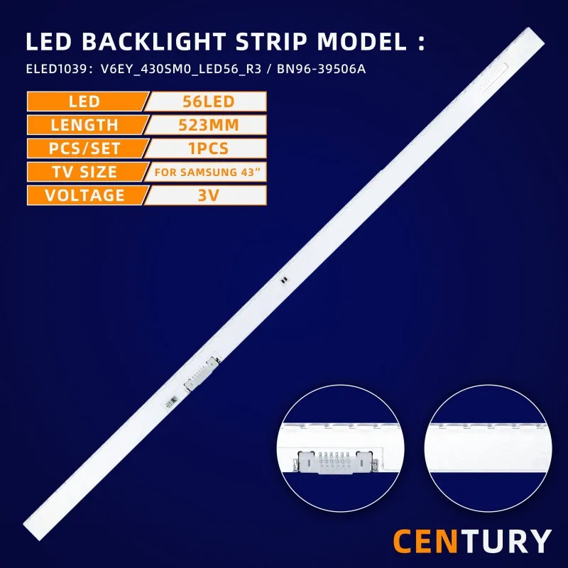 10kit LED Backlight Strips V6EY_430SM0_LED56_R3 BN96-39506A for SAMSUNG UE43M5500AU CY-KK043BGAV3V