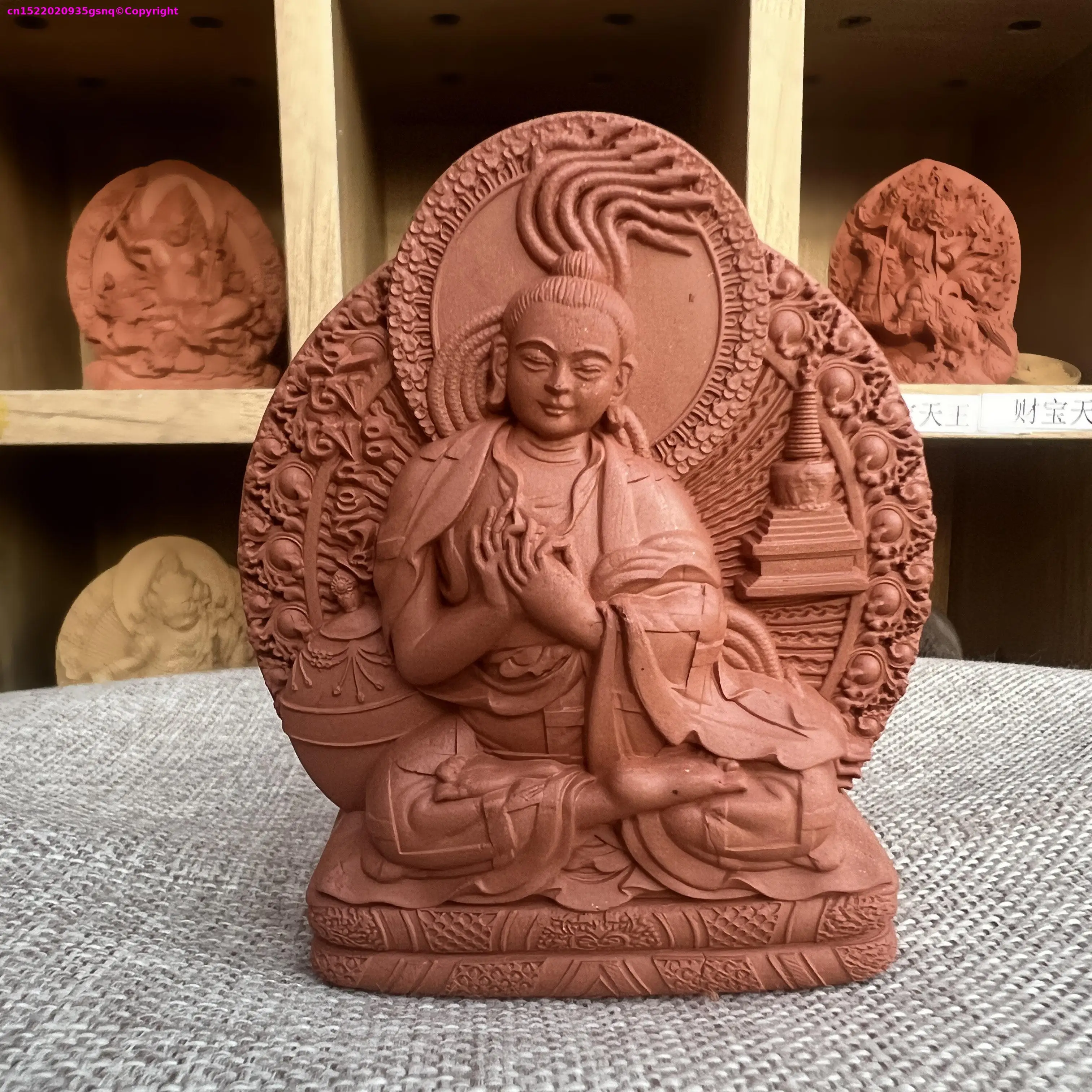Buddhist supplies Buddhist statue pottery Nagarjuna Bodhisattva tibet clay buddha statue Buddhist monk offer sacrifices 8cm