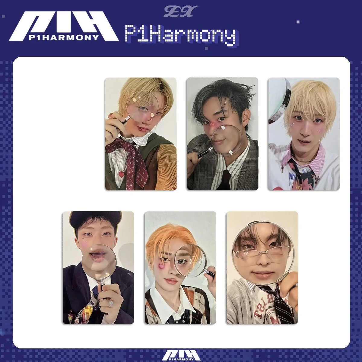6/30 قطعة/المجموعة/المجموعة Kpop P1Harmony ألبوم جديد UM إغلاق Ver Selfie Lomo بطاقات THEO INTAK JONGSEOB JIUNG لامعة Photocard المشجعين الهدايا