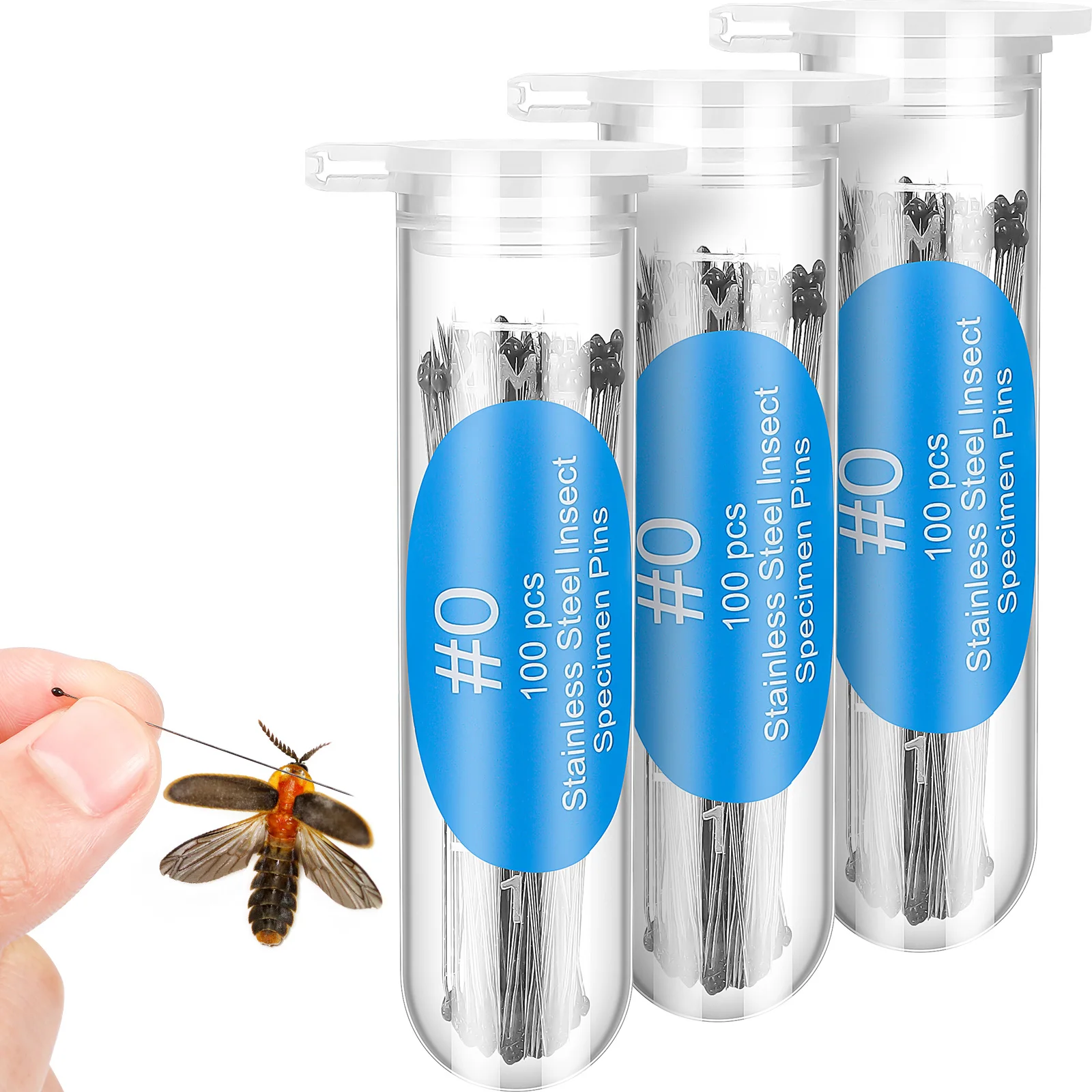 

300Pcs Stainless Steel Insect Pins Specimen Collection Kit Durable Pinning Set for Entomology Laboratory Display