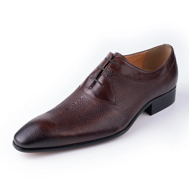 Luxury Men Oxford Shoes High Quality Classic Style Dress Leather Shoes Lace Up Pointed Toe Formal Business Wedding Shoes