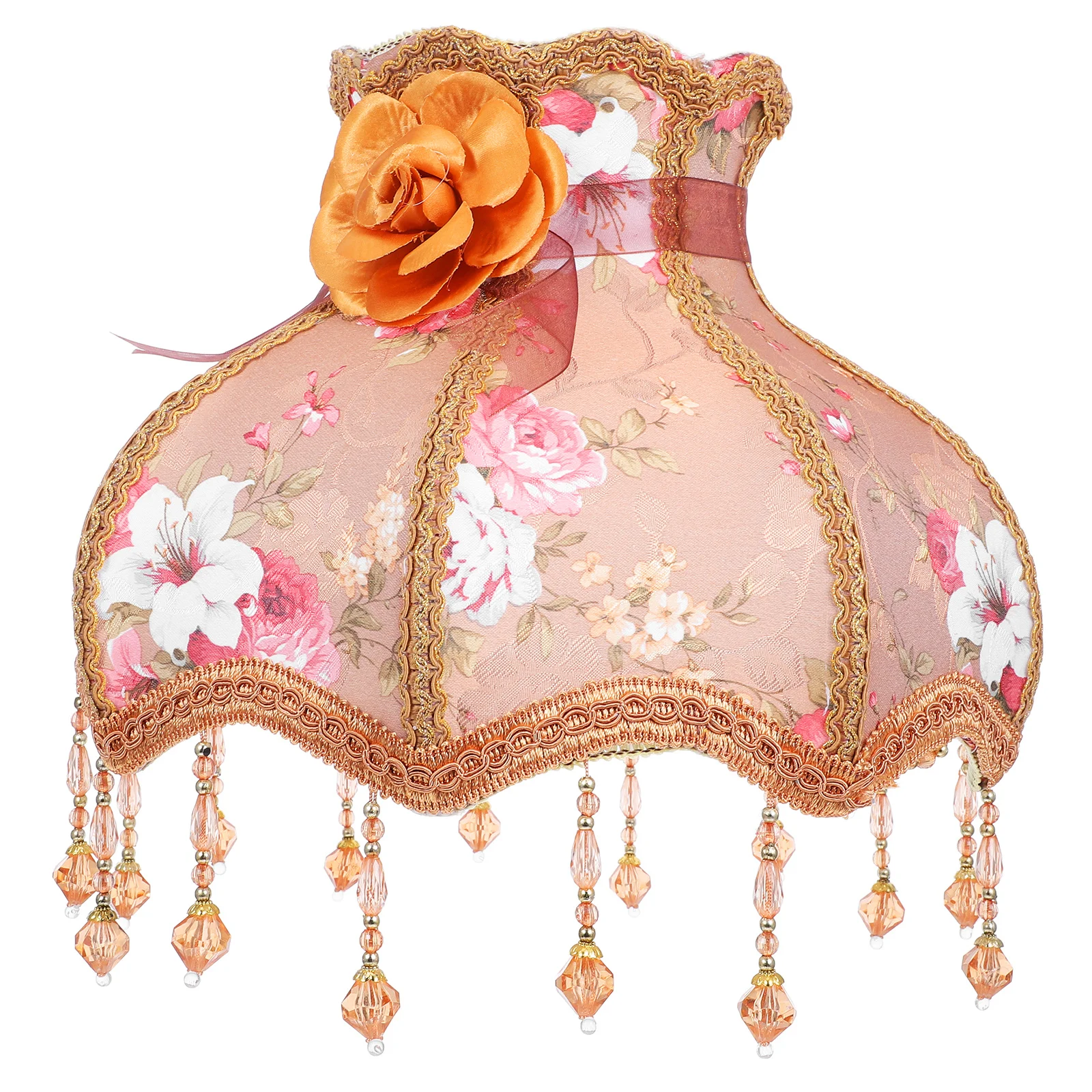 

Fringe Lace Fabric Lampshade European Vintage Style for Table Bedside Floor Lamps Soft Bright Lighting Home Decoration