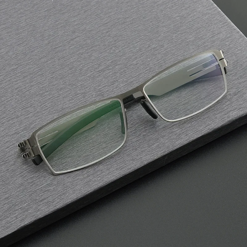 OLLYMURS hommes nouvelle vis sans mode lunettes confort d'affaires, Ultra léger plein cadre optique Prescription lunettes hommes 5085