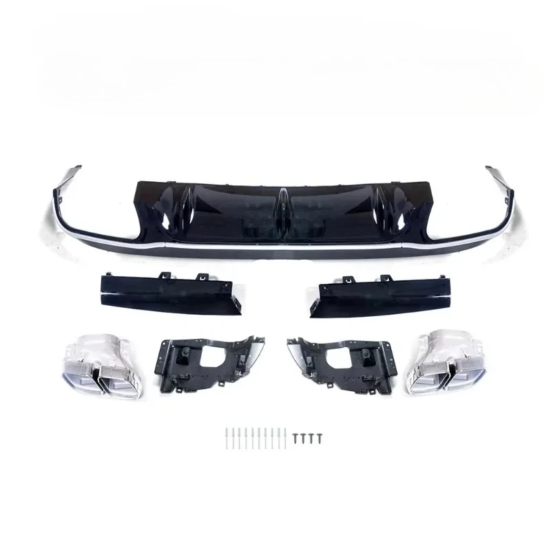 For  E-Class Coupe C238 Style 2016+ Black Silver Bumper ABS Plastic Body Kit with Rear Diffuser Exhaust Pipe