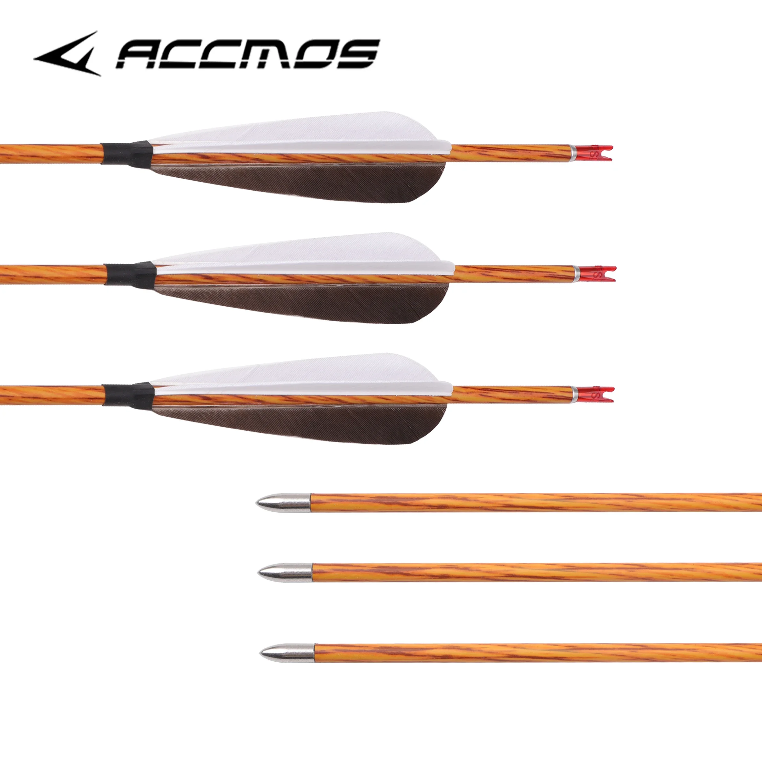 ID4.2mmCarbon Arrow with Turkey Feather Spine 500 600 700 800 900 1000Recurve/Compound Bow Archery Hunting 31inch 6/12pcs