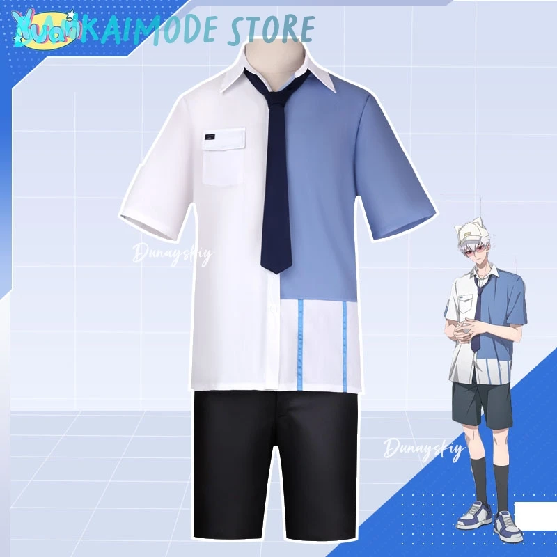 Anime Link Fare clic su Lucas Costumi Cosplay Campus High School Camicia corta Uniforme S-2XL Vestito unisex Lucas Gioco di ruolo Vestito da festa