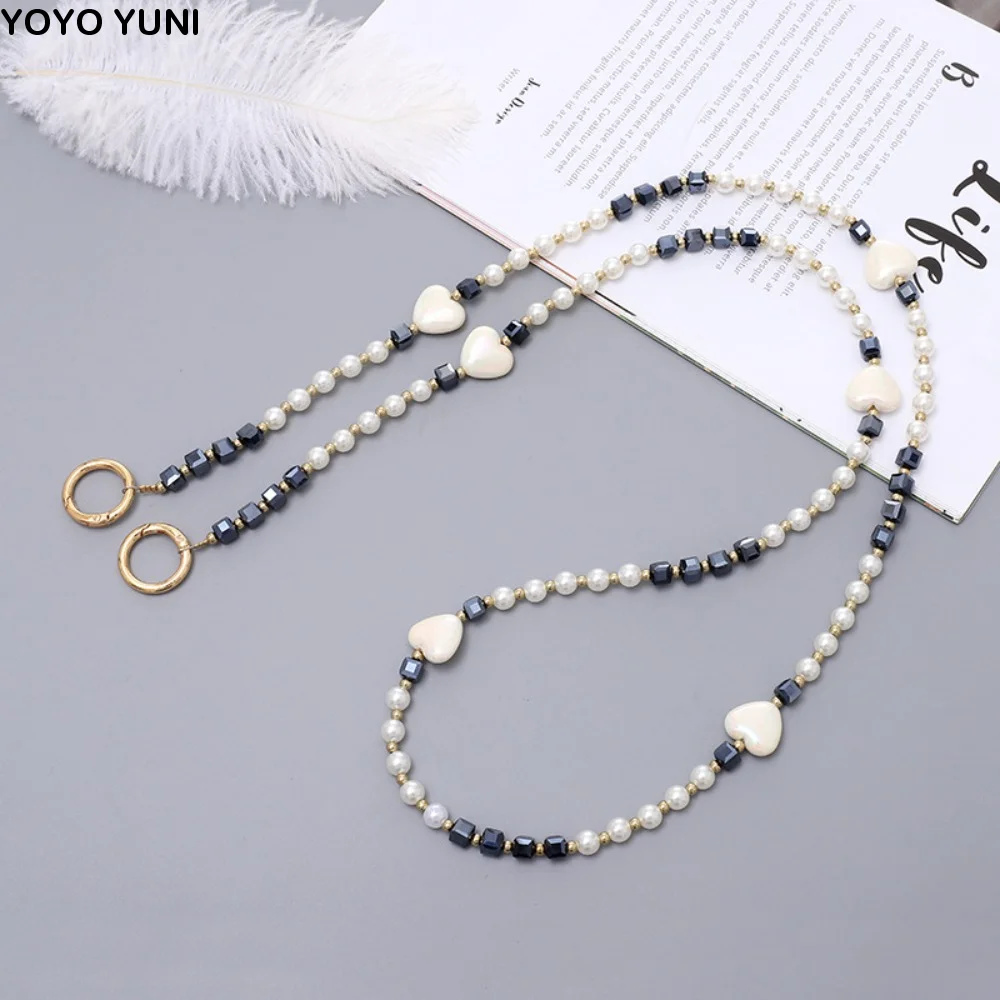 

With Patch Beaded Crossbody Phone Chain Bag Chain Anti Loss Mobile Phone Crossbody Strap Universal Love Heart Phone Neck Straps