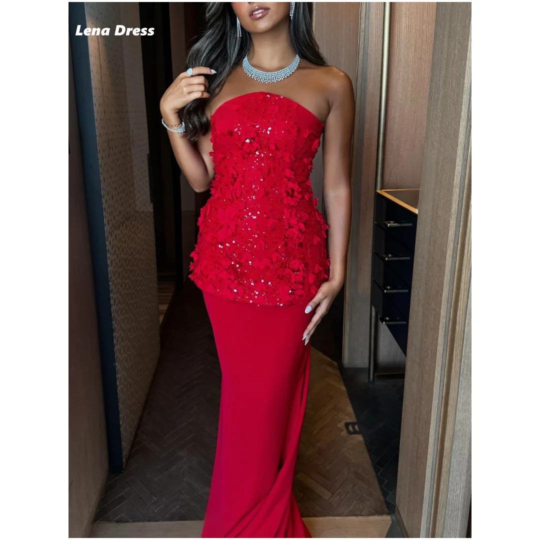 

Lena Sleeveless Women's Elegant Dresses for Special Occasions Evening Dress 2025 Luxury 2025 Dresses Party Night Flowers Red