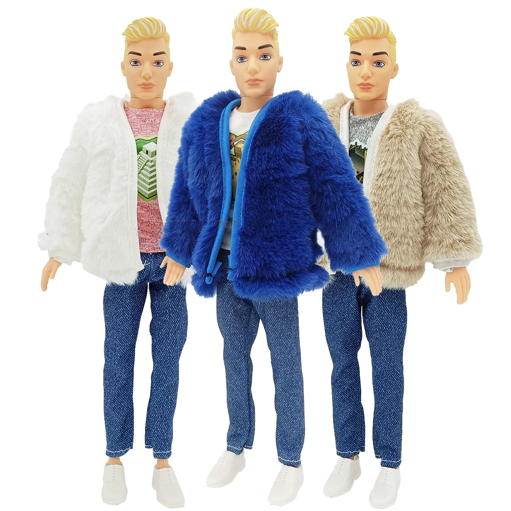 Winter Ken Clothes Men Daily Wear Warm Causula Suit Cotton Jacket Boyfriend Ken Doll Cloth Coats for 1/6 30cm Doll Accessories