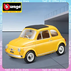 Bruago-fiat 500f fiat 500f静的合金ゴムタイヤ男の子車モデル、デスクトップ装飾、コレクションおもちゃギフト、1:24