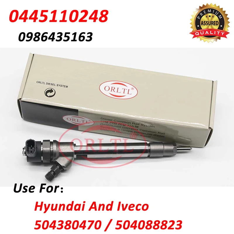 

ORLTL Common Rail Injector 0445110248 Diesel Fuel Injection Nozzle 0 445 110 248 For Hyundai 0986435163 504380470 504088823