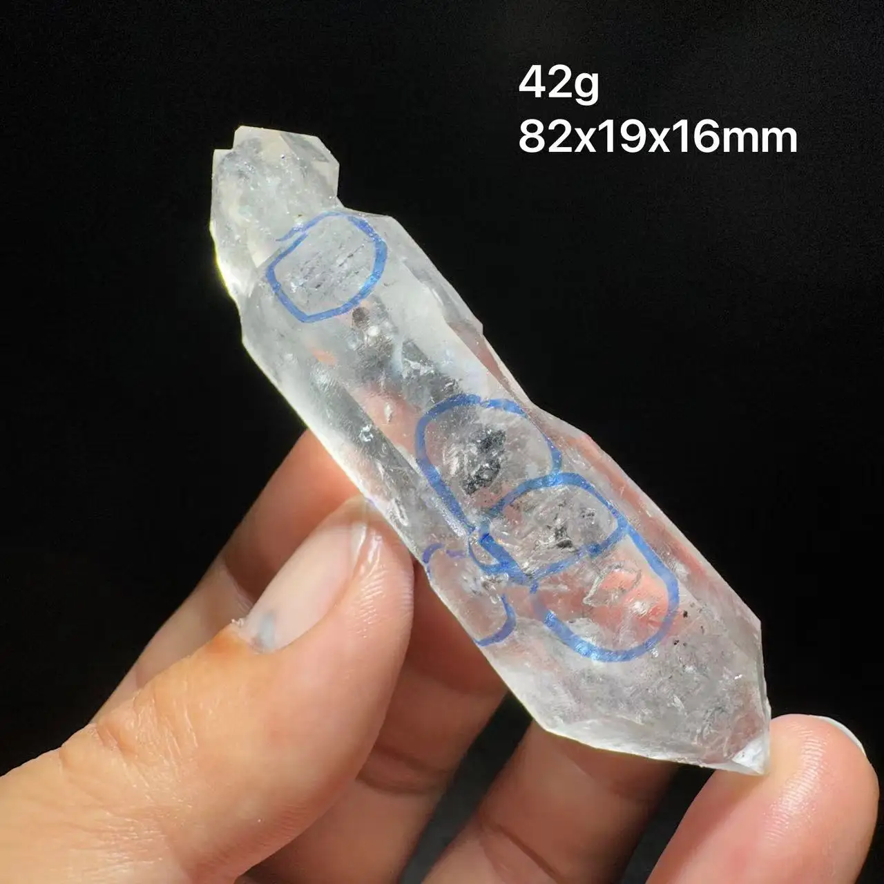 The New 100% Natural Herkimer Diamond Crystal Water Bubble Lucky Stone Comes from Yunnan view 2