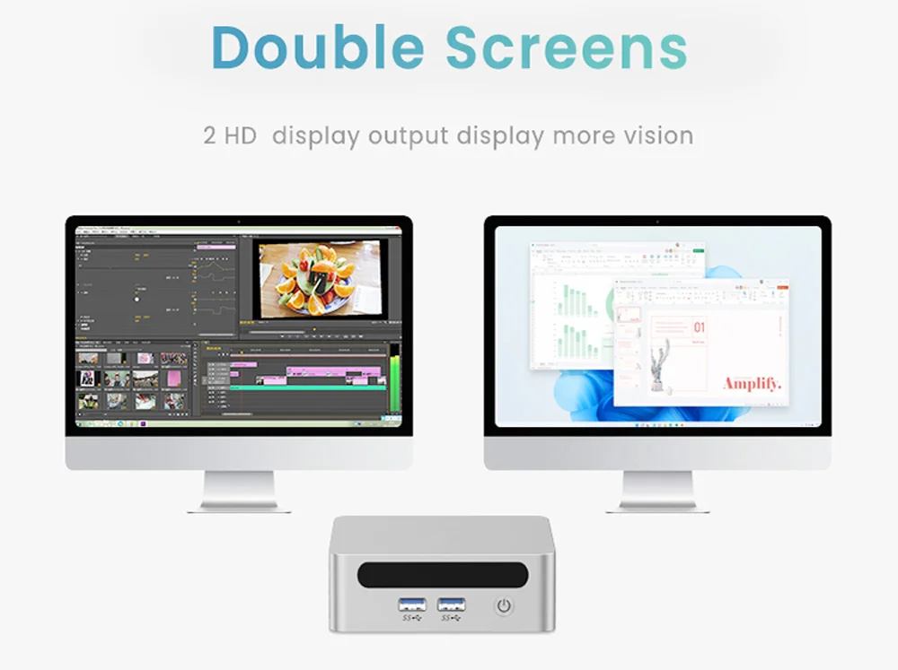New Mini PC Intel Alder Lake N100 WiFi6 2*HD Desktop Pokect Office/Home Computer 16G DDR4 1TB SSD LAN 1*Type-C Nuc Win11 MINIPC