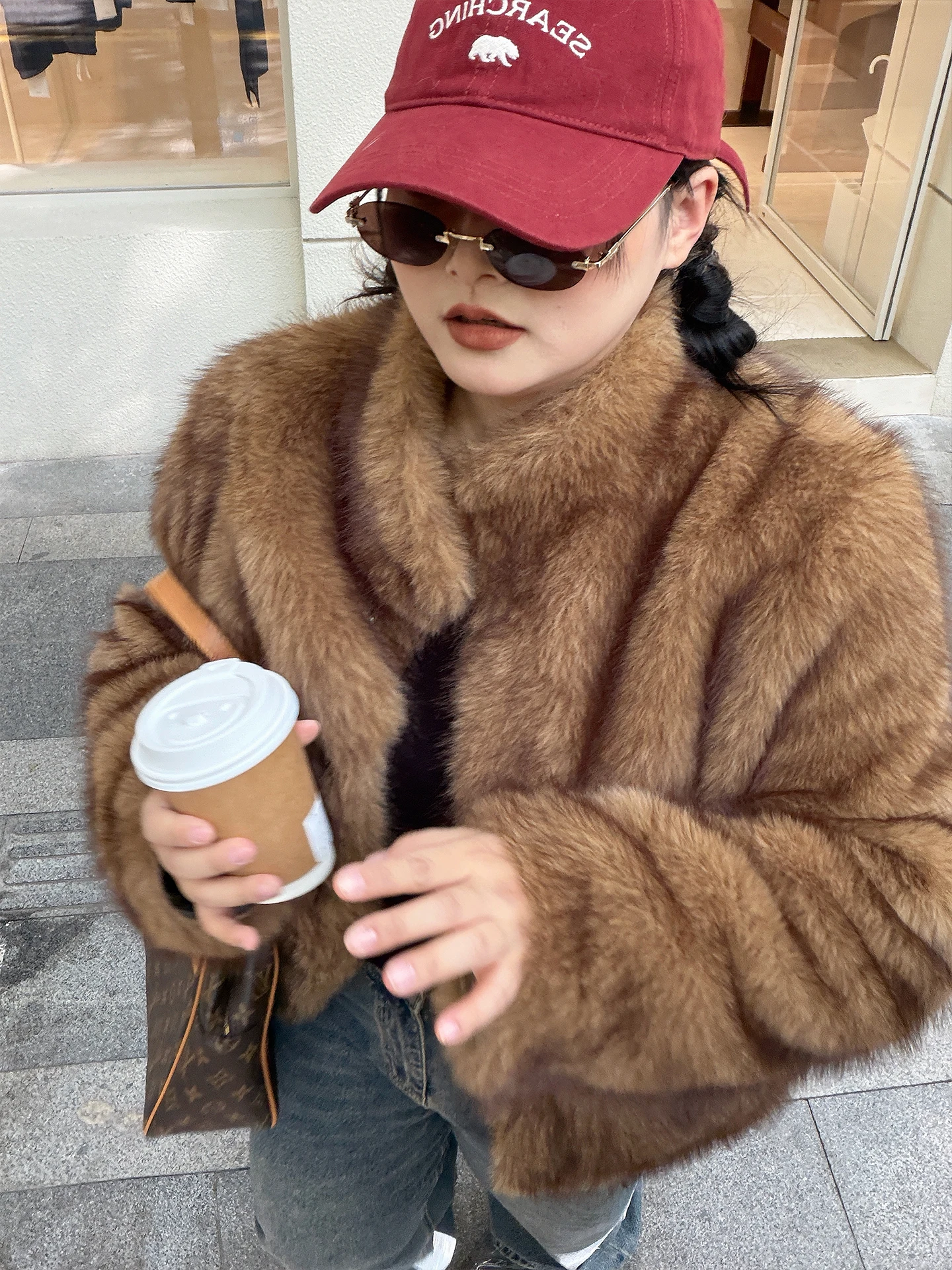 

High Quali ort Fur Trimmed Jaet adient Color Tagkita Brand Women's Winter Coat Simplici Commute Sle Long Sve