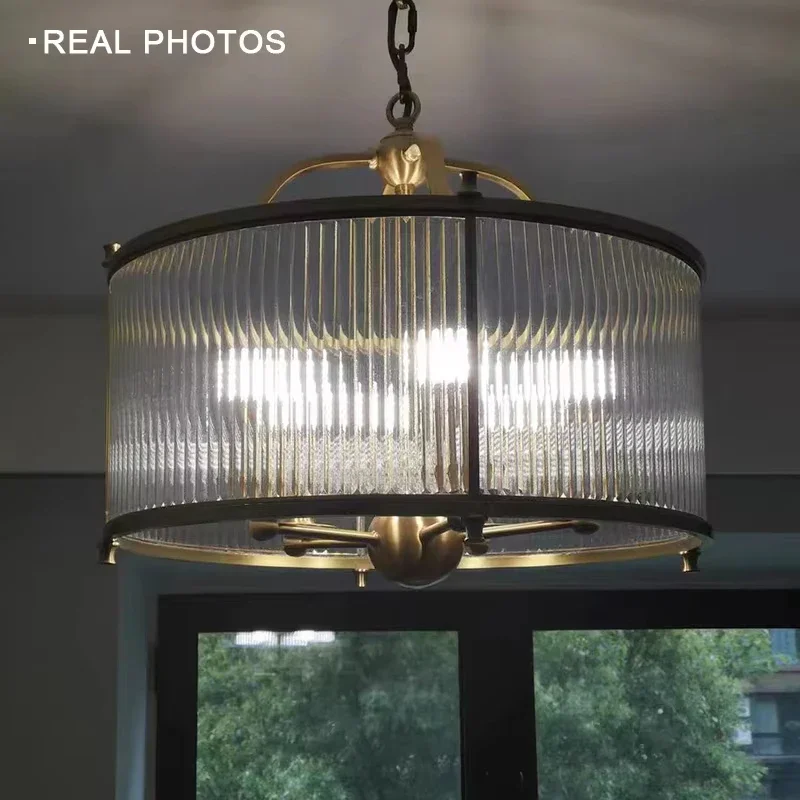 

American modern crystal chandelier luxury copper living room dining room home room decoration ceiling LED pendant light fixtures