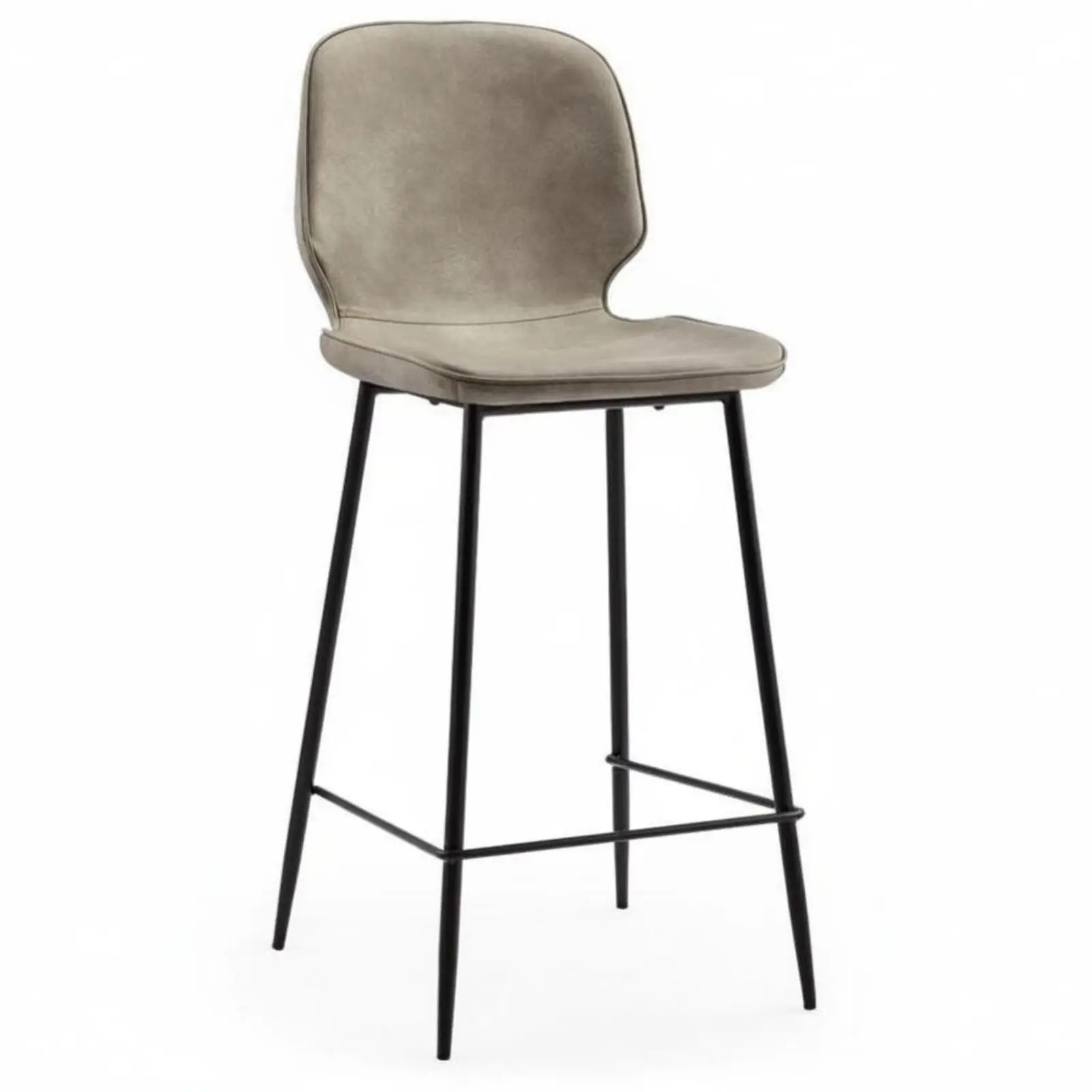 

Factory-Inspired rearrest Stool Stylish Design Upholstered Lowrear Stool Integrated Footrest Padded Seat for Dining Room
