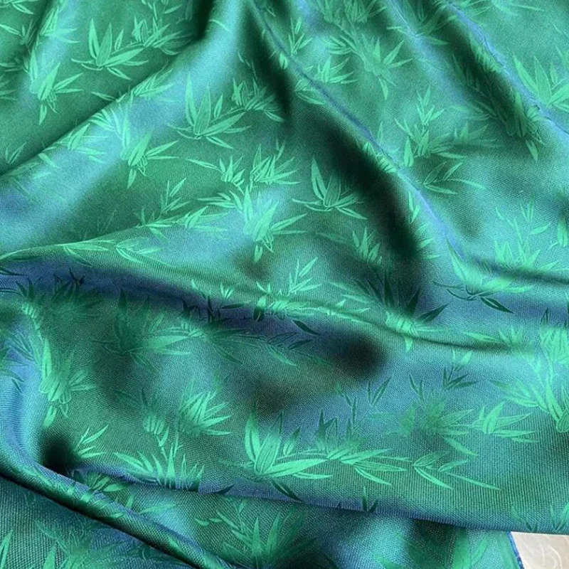 Folha De Bambu Padrão Tecido Jacquard, Hanfu Trajes Antigos, Cheongsam Vestido, DIY Costura, Amoreira De Seda, Tecido Macio, 50x114cm