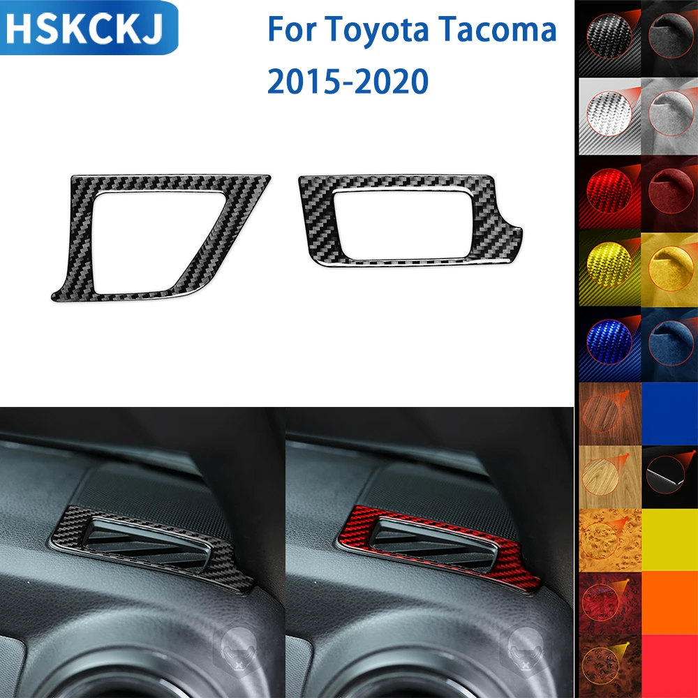 

For Toyota Tacoma 2015-2020 Accessories Carbon Fiber Car Interior Instrument Panel Air Outlet Panel Cover Trim Sticker