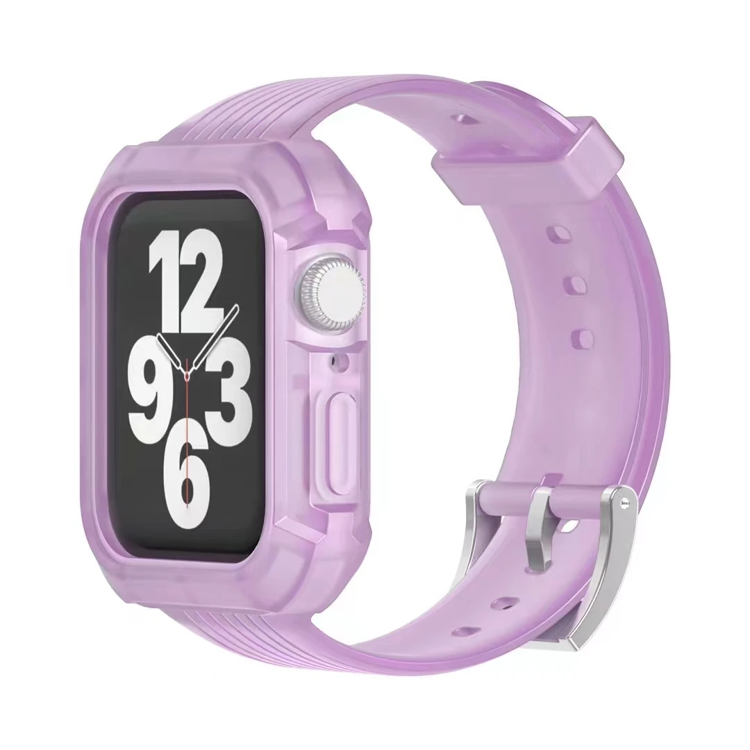 المتكاملة حالة و حزام ل أبل ووتش الفرقة 38 مللي متر 42 مللي متر SE 6 TPU الرياضة حلقة ل iWatch 5 4 3 2 1 40 مللي متر 44 مللي متر للصدمات حامي