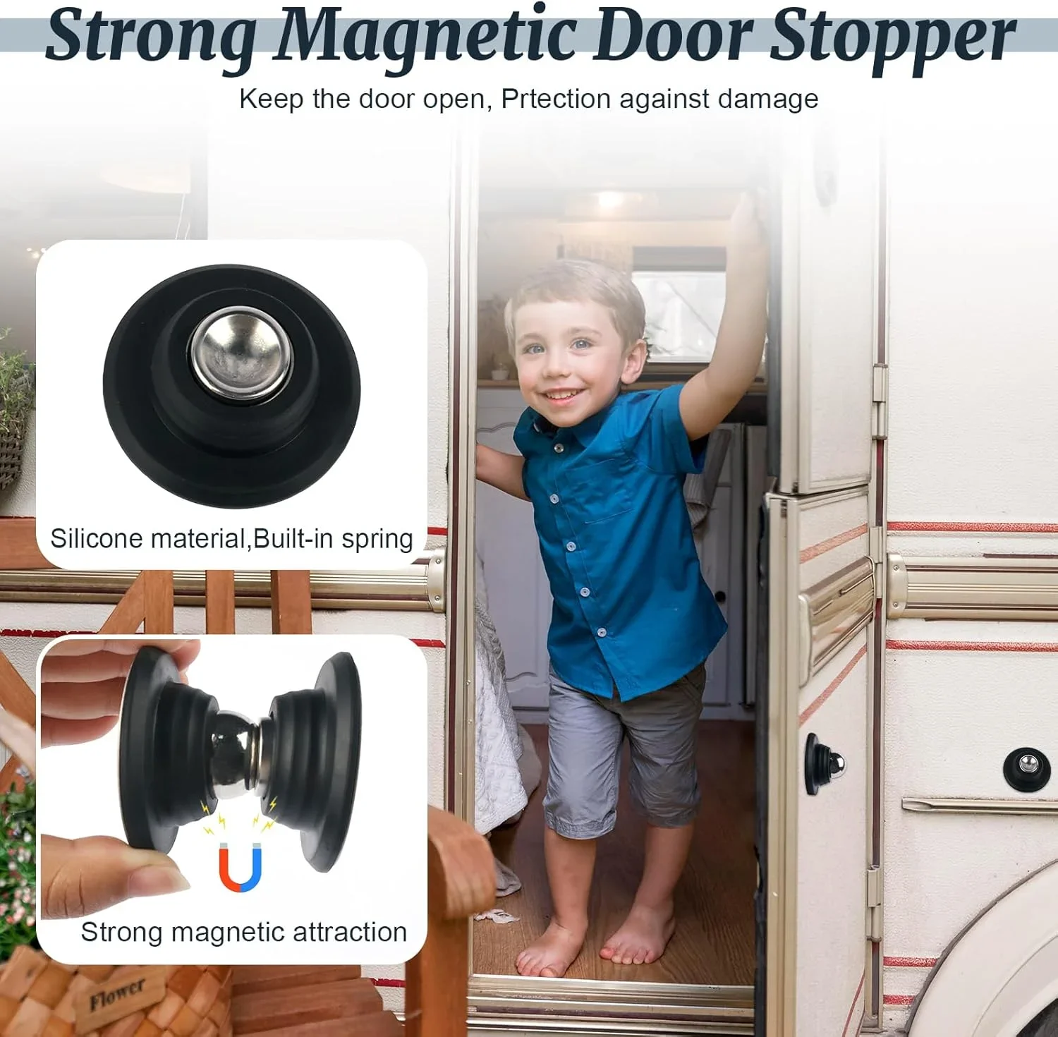 Magnetic Door Catch Kitchen Door Retainer RV Door Stop Retaining Catch Latch for RV Caravan Camper Motorhome Boat Door Holder