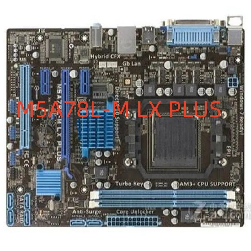 Imagem -01 - Placa-mãe M5a78l-m lx Plus Rtl8111e Placa Gigabit Ethernet Am3 Am3 Mais Dual Channel Ddr3 1866 x Sata ii 10 x Usb 2.0 x Vga placa mae m5a78l m lx plus rtl8111e placa gigabit ethernet am3 am3 mais dual channel ddr3 1866 x sata ii 10 x usb 20 x vga 01
