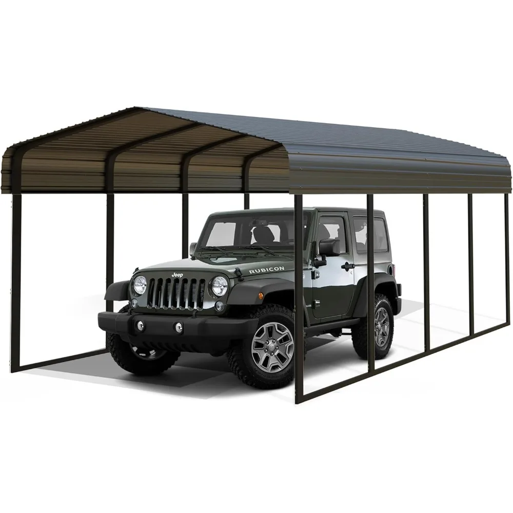 

Сверхмощный металлический карпорт 10x20 футов с крышей и рамой из оцинкованной стали — всепогодный портативный автомобильный навес для гаража