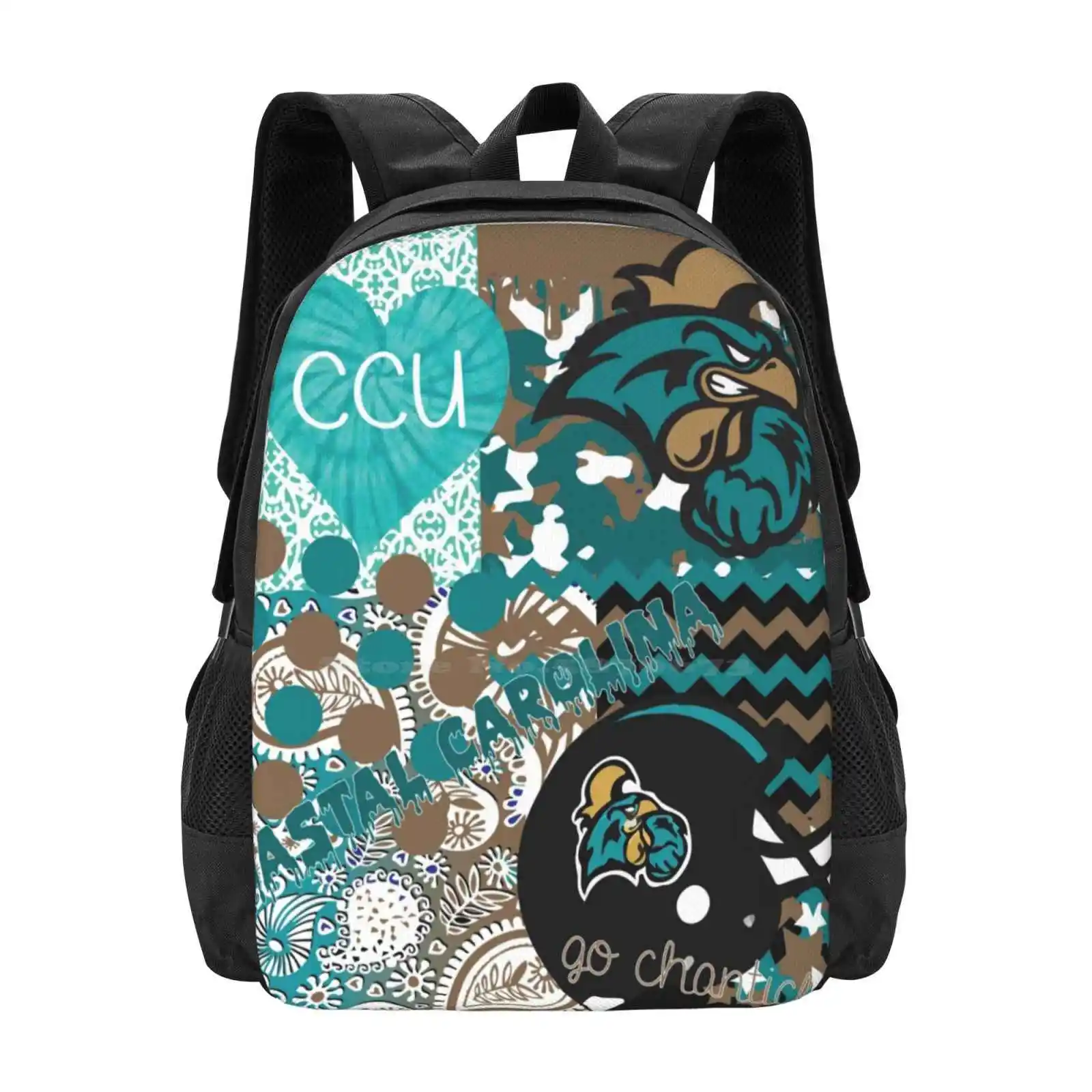 Coastal Carolina University Collage Pattern Design Laptop Travel School Bags Coastal Carolina University Collage Ccu