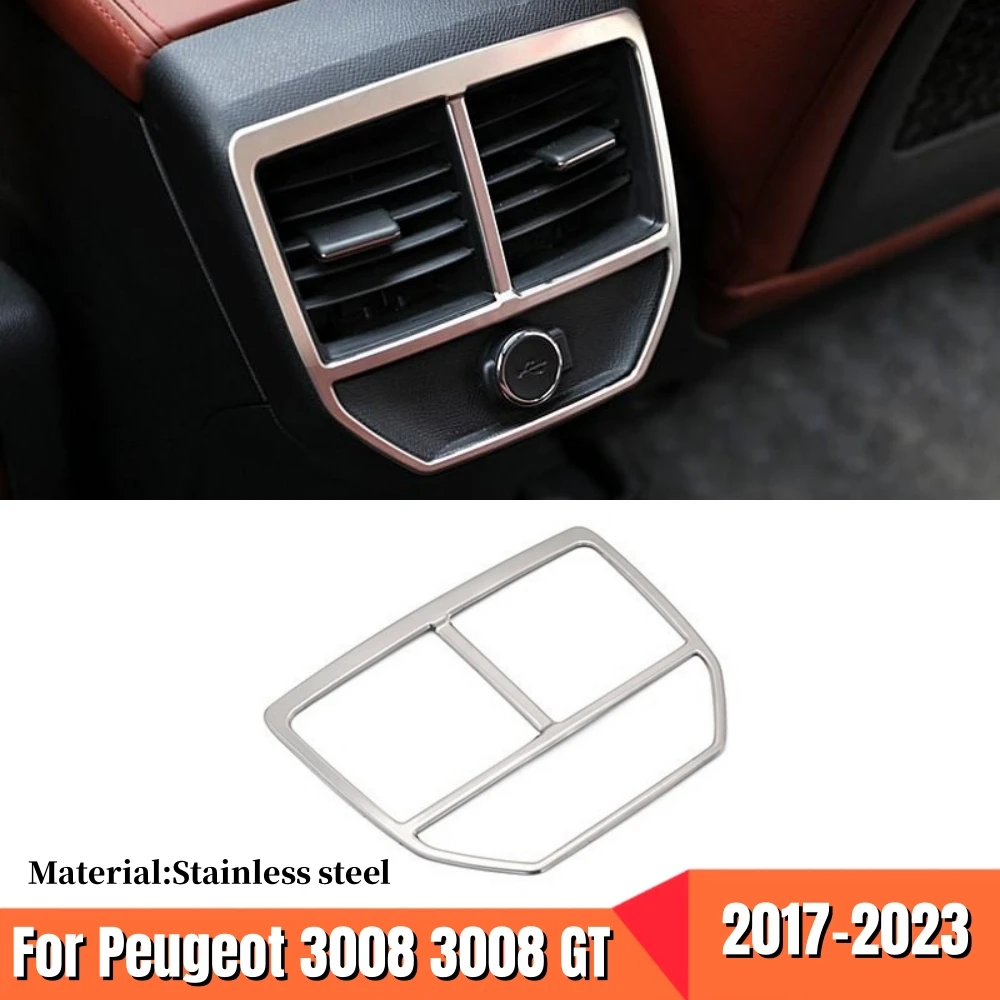 

Car Armrest Box Rear Air Conditioning AC Vent Outlet Molding Cover Trim For Peugeot 3008 3008 GT 2017-2021 2022 2023 Accessories