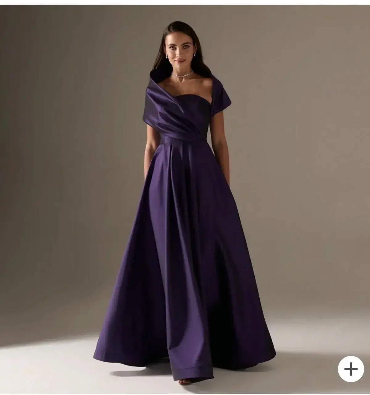 

Customized Vintage Purple Evening Dresses for Womne Saudi Arabia A Line Pleated Floor Length Prom Dresses with Cape Party Dress