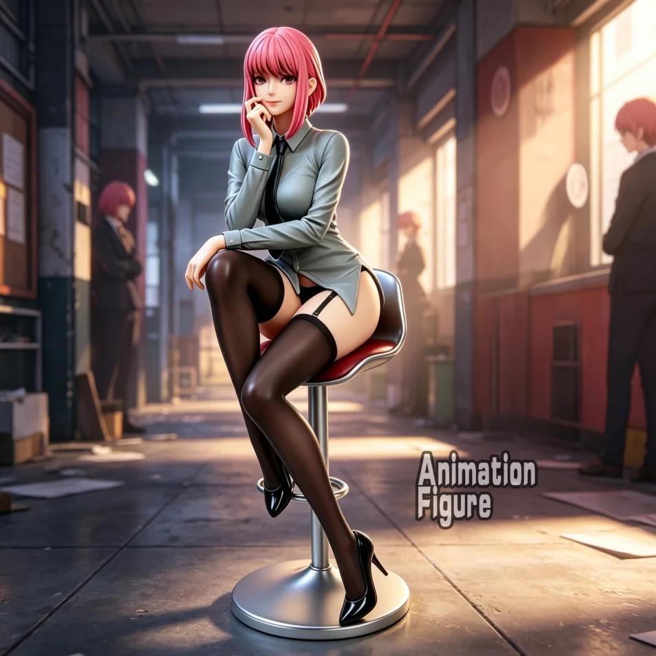 25cm Anime Chainsaw Man Figure Sitting Posture Makima Action Figures Pvc Statue Desktop Ornamen Collection Model Toys Gifts