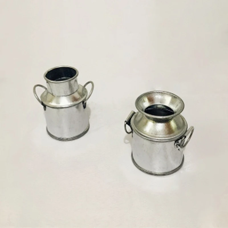 Mini pot à lait en métal, 1:12, petite maison à beurre, 18 seaux insérés, jardin, micro paysage, poche, accessoires pour la maison