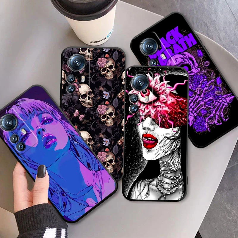 

Art Skull Cool Personality For Xiaomi Mi 13T 13 12T 12 11T 11i 11 A3 10T 10 9 Pro Lite Ultra 5G Black Funda Phone Case