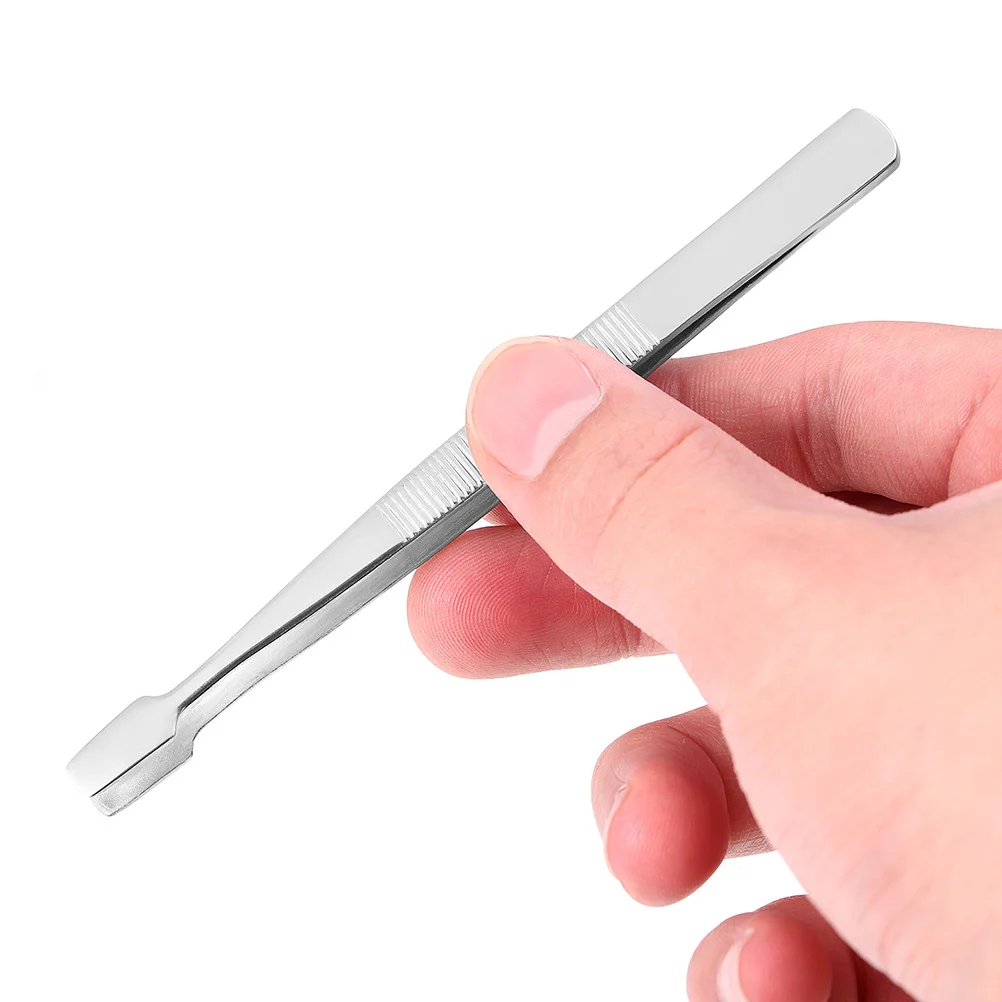 3 قطعة ملاقط من الفولاذ المقاوم للصدأ ملقط ختم دقيق للحرف اليدوية ملصق صور رمش لاقط أدوات طرف مسطح لهواة الجمع