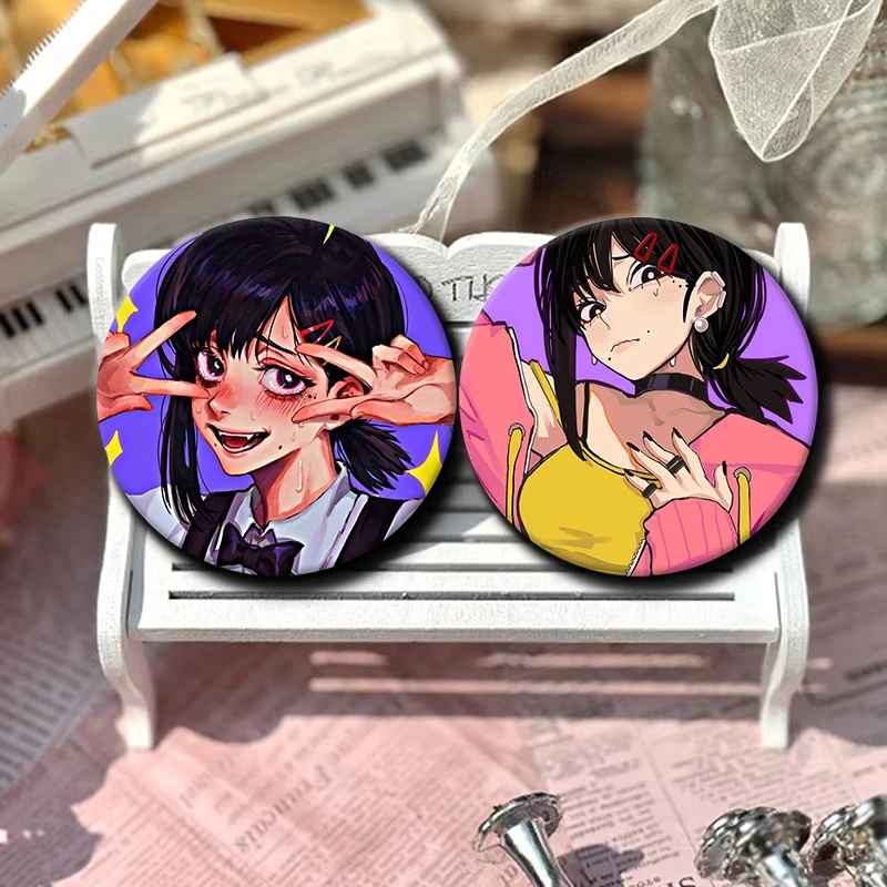 58mm Cartoon Character Kobeni Higashiyama Button Pin Anime Role Brooch Creative Badge for Backpack Clothes Decoration Gift